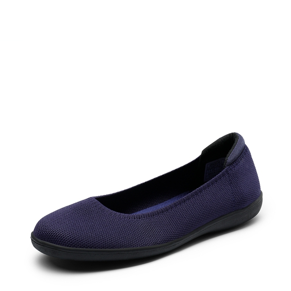 Round Toe Slip on Ballet Flats - NAVY -  0